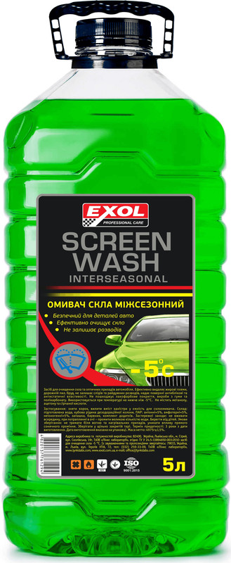 Рідина для склоомивоча EXOL, міжсезонні, -5 °С, 5л